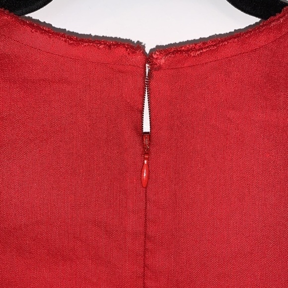 NWOT? Nicole Miller Artelier Lace Trim Sleeveless Linen Dress 6 - Picture 9 of 12